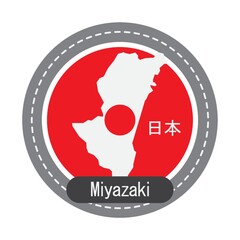 Sticker - Miyazaki map