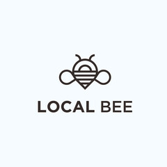 Wall Mural - local bee logo. bee icon