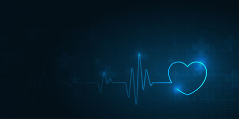 Wall Mural - heartbeat health care and science icon medical innovation concept background vector design.