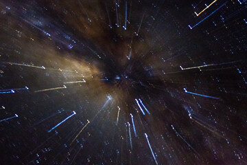 Wall Mural - stars and galaxy outer space sky night universe black starry background of shiny starfield