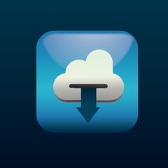 Canvas Print - Cloud computing download icon