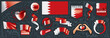© butenkow - Vector set of the national flag of Bahrain in various creative designs