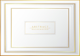 Wall Mural - premium overlap layer white background gold metallic border color luxury concept