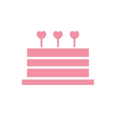 Poster - cake with heart candles