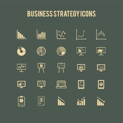 Poster - set of business strategy icons