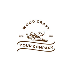 Wall Mural - wood craft vintage logo vector