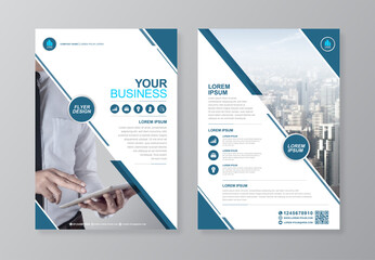 Corporate business cover and back page a4 flyer design template for print