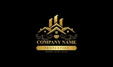 Luxury Real Estate Logo Collection With Golden Details