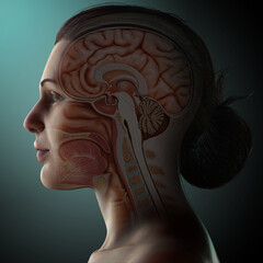 Wall Mural - 3d rendered medically accurate illustration of a female head anatomy