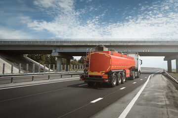 Wall Mural - Fuel tanker truck on the road