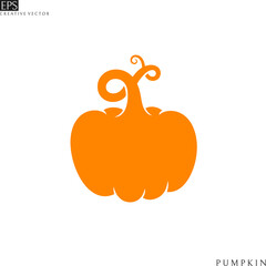 Poster - Pumpkin. Paper cut style. Abstract vegetable