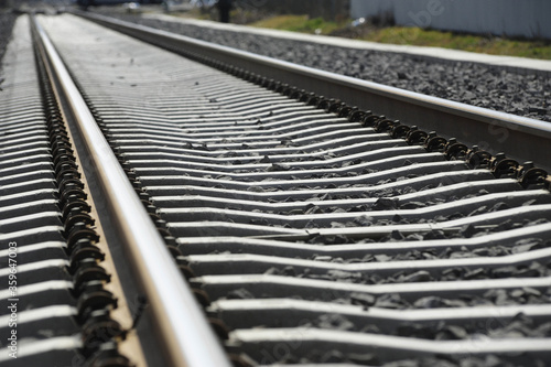 Fotomural track system on concrete sleepers