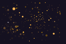 Dark Abstract Gold Bokeh Sparkle On Black Background