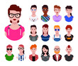 © The Mumus - User avatars, avatars with faces and heads for social network ( Male and female faces )