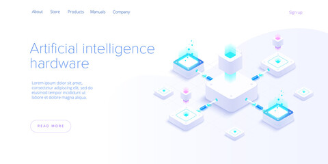 Wall Mural - hosting server isometric vector illustration. abstract 3d datacenter or data center room background.
