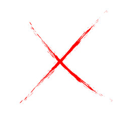 X Marks .Two Crossed Vector Brush Strokes. Rejected sign in grunge style.