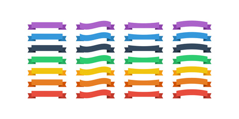 Wall Mural - ribbons banners. ribbons banners collection, isolated. ribbons banners vector icons rainbow color. v