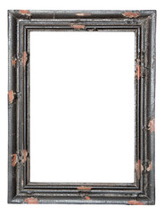 Wall Mural - antique iron ancient frame isolated on white background. Old metal border