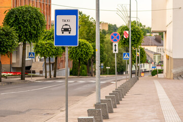 Taxi stand road sign