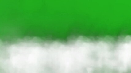 Wall Mural - White fog motion graphics with green screen background
