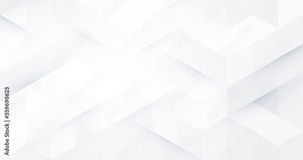 Abstract white monochrome vector background, for design brochure, website, flyer. Geometric white wallpaper for certificate, presentation, landing page - obrazy, fototapety, plakaty 