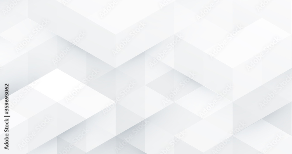 Abstract white monochrome vector background, for design brochure, website, flyer. Geometric white wallpaper for certificate, presentation, landing page - obrazy, fototapety, plakaty 