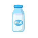 Fototapeta Panele - Bottle of milk vector with flat design isolated on white background. Milk icon 
