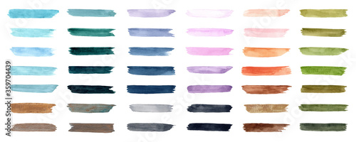 colorful watercolor brush stroke collection Poster Mural XXL