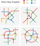 Fototapeta  - Illustration / Vector of Metro map template, different metro line, for business presentation and marketing analysis