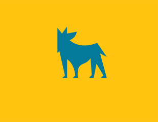 Creative logo icon of a cute abstract wolf image.
