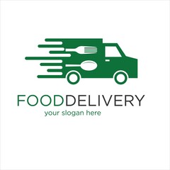 Canvas Print - car food delivery logo vector design graphic template