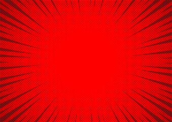 abstract red comic background cartoon style. sunlight. vector illustration.