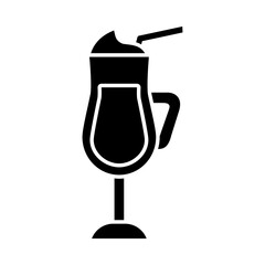 Canvas Print - milkshake cup icon, silhouette style