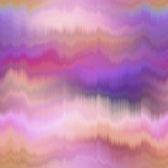 Sticker - Blurry rainbow gradient glitch abstract artistic texture background. Wavy irregular bleeding dye seamless pattern. Digital ombre distorted watercolor effect all over print