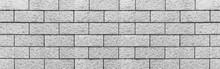 Panorama Of Concrete Stone Block Wall Texture And Background Seamless.