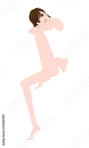 綺麗な肌の若い女性のイラスト Vector De Stock Adobe Stock