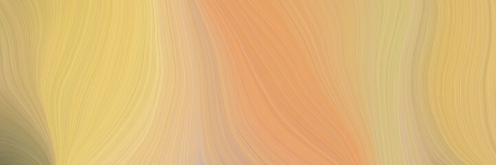 Aufkleber - soft abstract artistic waves graphic with smooth swirl waves background illustration with burly wood, pastel brown and khaki color