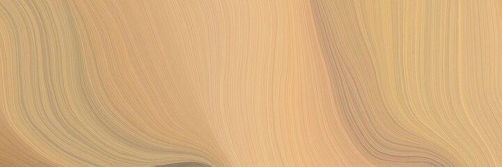 Aufkleber - soft abstract art waves graphic with modern curvy waves background design with burly wood, rosy brown and dark khaki color