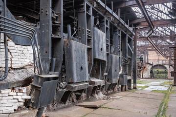 Open hearth furnace in workshop on Old Mining and metallurgical plant