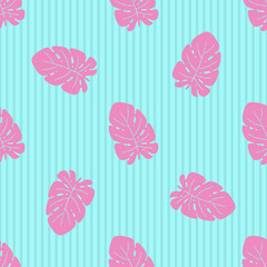  Seamless Pattern tropical plant.Botanical floral background.Design for home decor, fabric, carpet, wrapping.