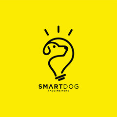 smart dog vector graphic logo line style
