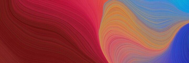 Wall Mural - colorful vibrant abstract artistic waves graphic with modern waves background design with dark moderate pink, dark red and peru color