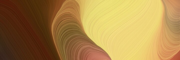 Poster - colorful vibrant artistic art design graphic with smooth swirl waves background illustration with burly wood, dark red and sienna color