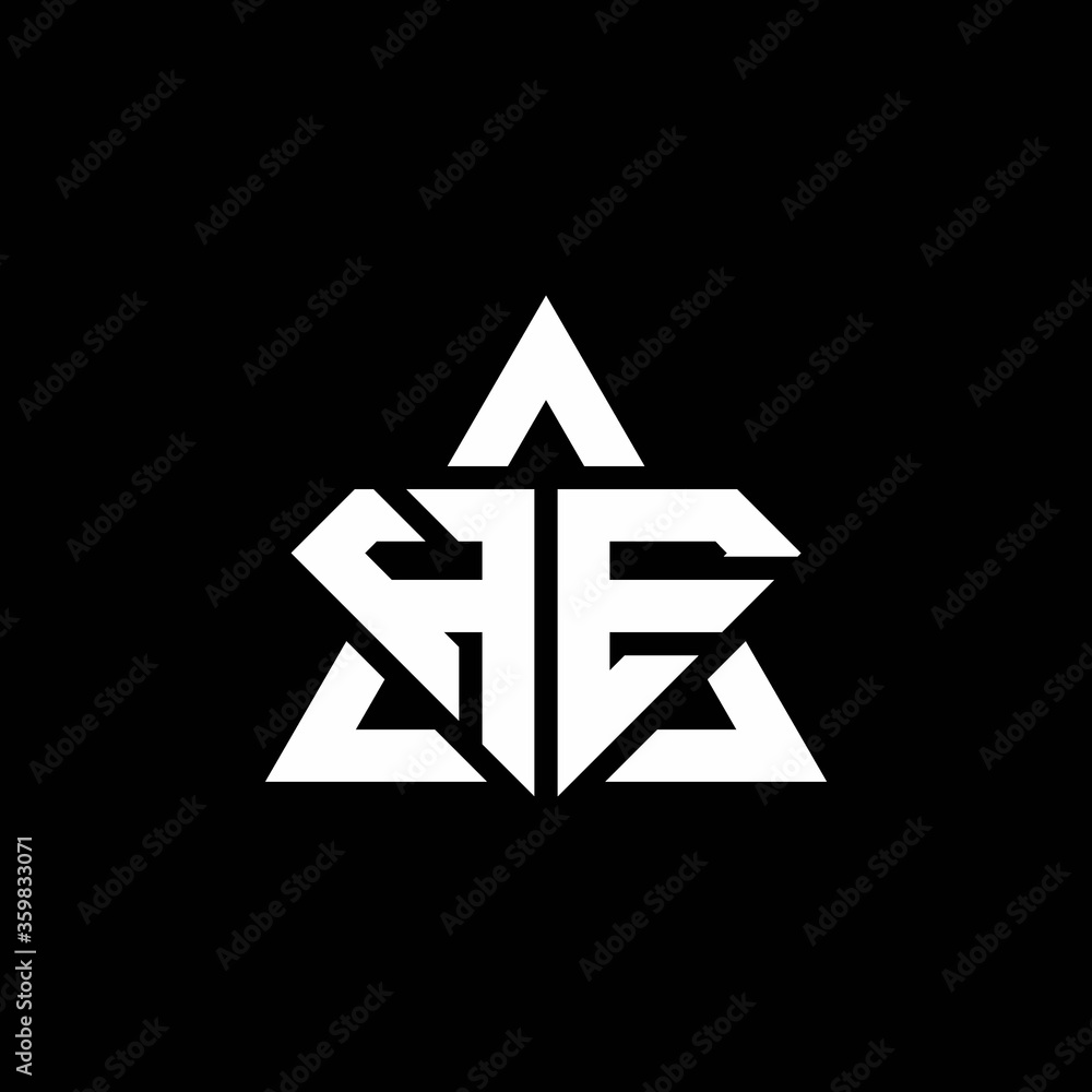 HE monogram logo with diamond shape and triangle outline Stock Vector ...