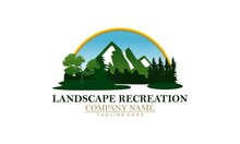 Parks And Recreation Landscape Illustration Logo Design
