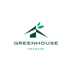 Wall Mural - green house leaf roof logo vector icon illustration