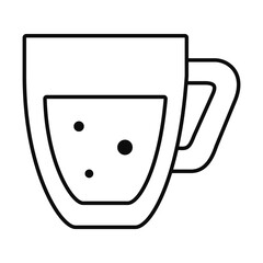 Sticker - coffee cup icon, line style