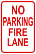 No parking fire lane sign