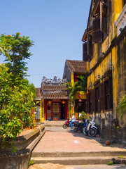 Hoian, Vietnam - November 05, 2016: Old houses in Hoi An ancient town, UNESCO world heritage. Hoi An is one of the most popular destinations in Vietnam