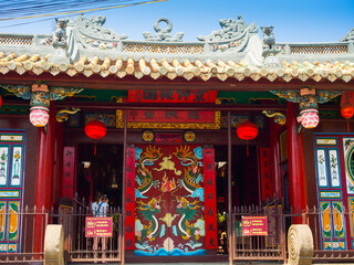 HOIAN, VIETNAM, SEPTEMBER, 04 2017: Beautiful view of the temple at hoian, in Vietnam